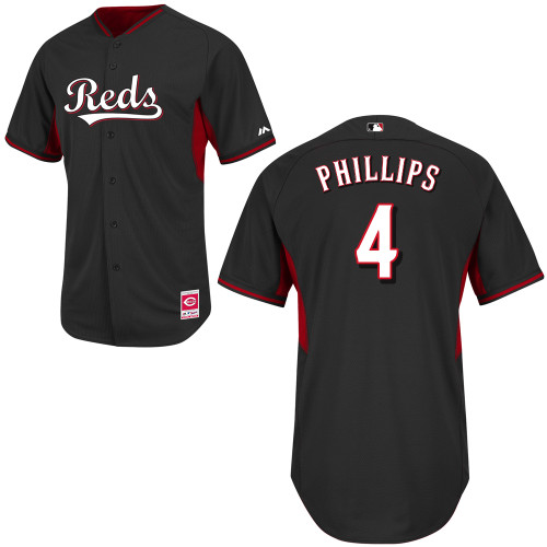Brandon Phillips #4 Youth Baseball Jersey-Cincinnati Reds Authentic 2014 Cool Base BP Black MLB Jersey